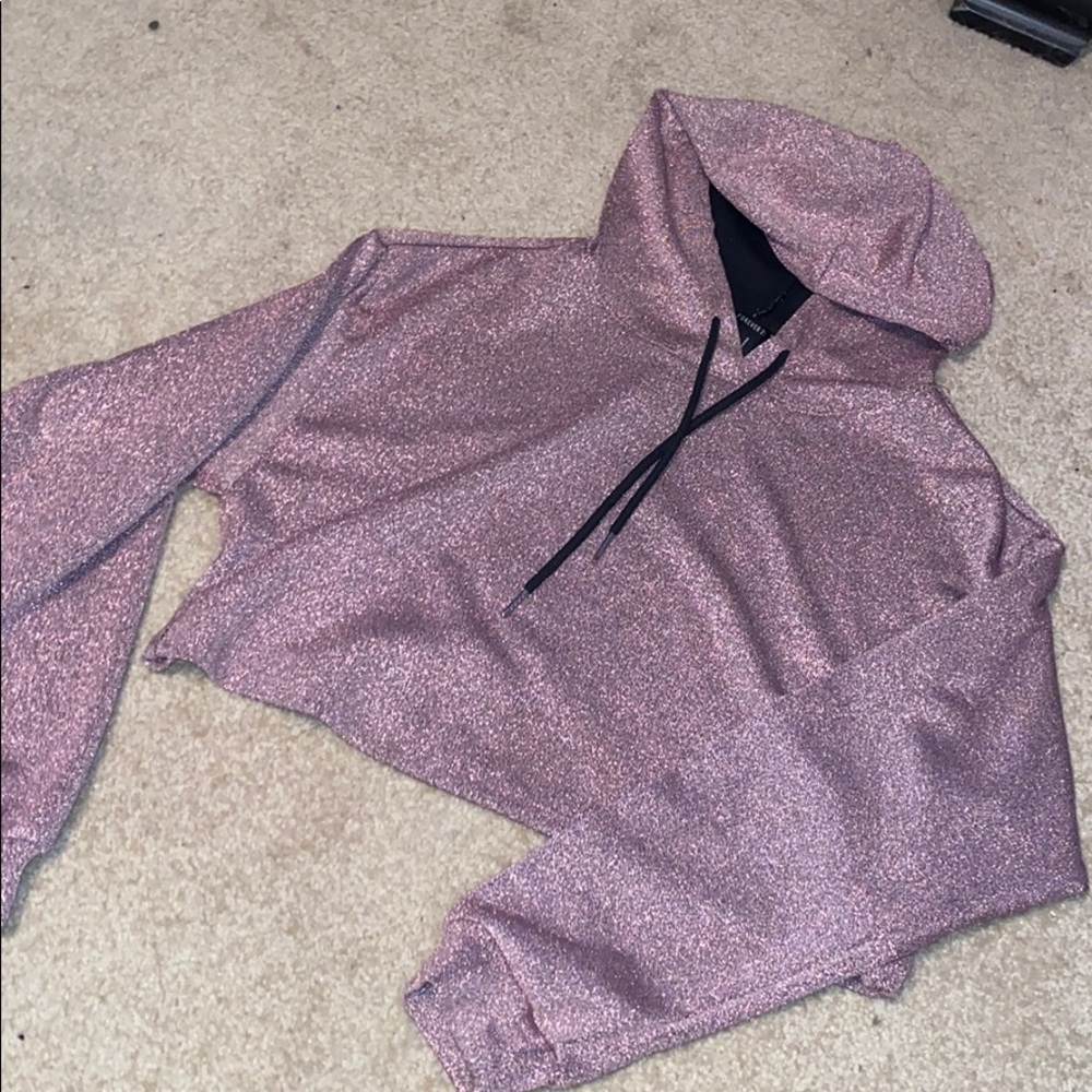 Cropped sparkle hoodie